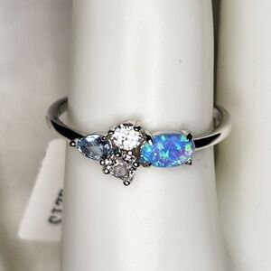 🍒 Blue Opal Cluster S925 Ring